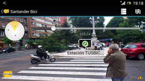 Captura de pantalla de Wikitude Santander Bici